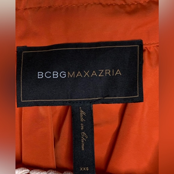 BCBG MaxAzria, Orang, XXS Jacket, 100% Polyester, wind braker, fashion, draped - Picture 7 of 8